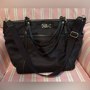 Kate Spade Black Nylon Baby Bag / Large Tote